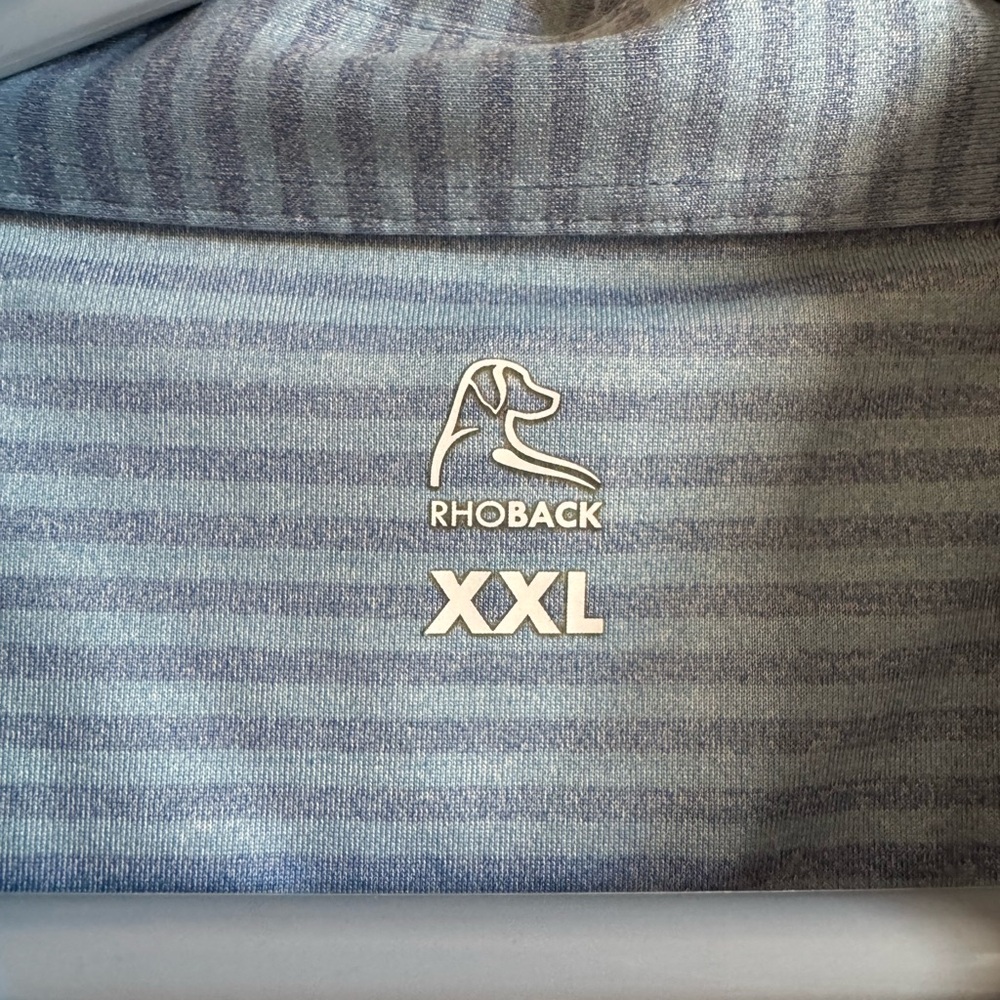 Rhoback Striped Polo - XXL - Blue - Picture 3 of 3